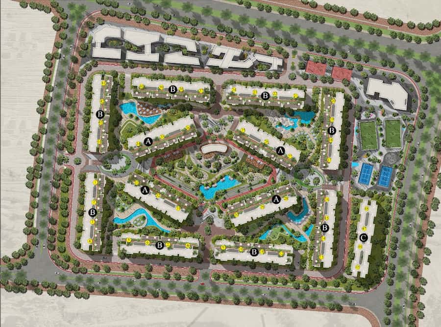 كمبوند سين 7 العاصمة الادارية الجديدة - compound scene 7 new capital 5 scene 7 master plan