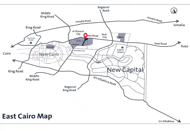 موقع-ابراج-ذا-سباين-القاهرة-الجديدة